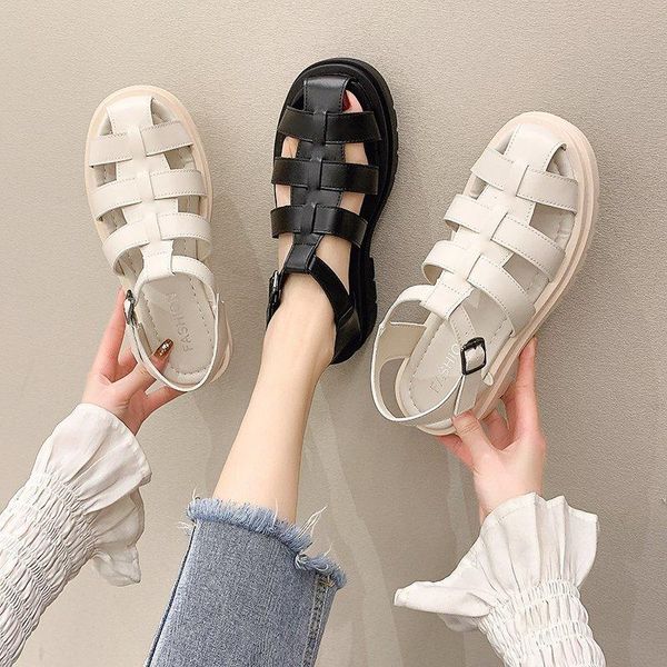 women real leather shoes summer sandals buckle strap hollow out beach cool ladies footwear size 34-42, Black
women real leather shoes summer sandals buckle strap hollow out beach cool ladies footwear size 34-42, Black