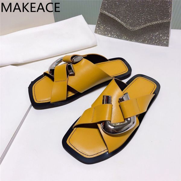 woman flat heel genuine leather metal decor mules square open toe summer casual celebrity street fashion shoes women slippers 80% off outlet, Black
woman flat heel genuine leather metal decor mules square open toe summer casual celebrity street fashion shoes women slippers 80% off outlet, Black