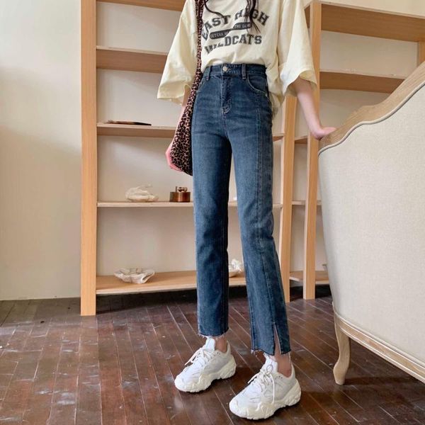 women's jeans straight split for women 2021 summer thin design sense small cropped ankle-length cigarette pants, Blue
women's jeans straight split for women 2021 summer thin design sense small cropped ankle-length cigarette pants, Blue