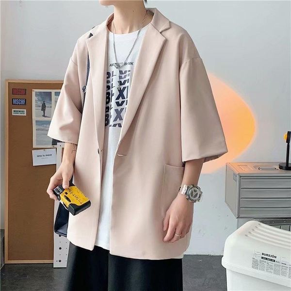 men's suits & blazers summer short-sleeved blazer fashion blue khaki black suit jacket men korean loose social mens formal dress m-2xl, White;black
men's suits & blazers summer short-sleeved blazer fashion blue khaki black suit jacket men korean loose social mens formal dress m-2xl, White;black