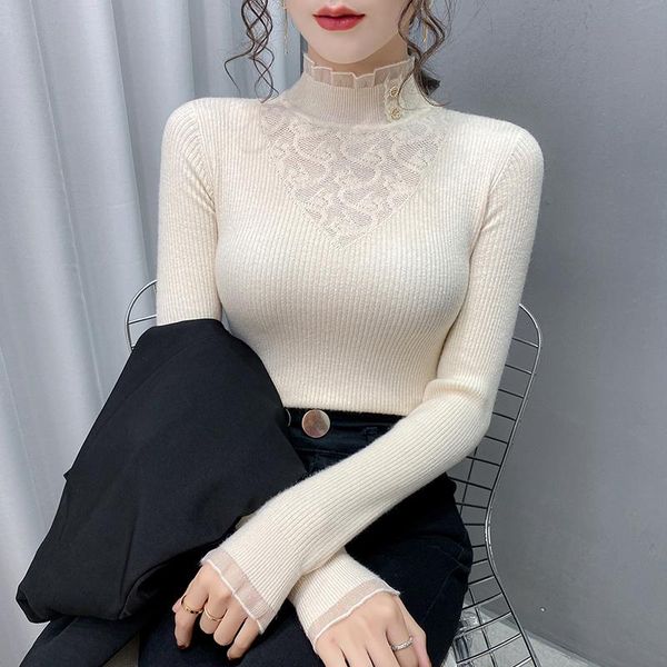 women's sweaters a turtleneck sweater ms cultivate morality winter brim hollow out joining together within the base coat, White;black
women's sweaters a turtleneck sweater ms cultivate morality winter brim hollow out joining together within the base coat, White;black