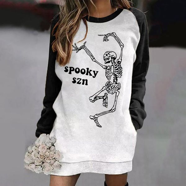 casual dresses women's all-match ins halloween o neck short dress long sleeve pumpkin skeleton pockets mini vestido robe sukienki #t3g, Black;gray
casual dresses women's all-match ins halloween o neck short dress long sleeve pumpkin skeleton pockets mini vestido robe sukienki #t3g, Black;gray