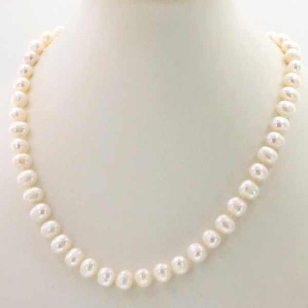 chains natural pearl jewelry wholesale beautiful fashion 8-9mm white freshwater cultured necklace 18" woman, Silver
chains natural pearl jewelry wholesale beautiful fashion 8-9mm white freshwater cultured necklace 18" woman, Silver