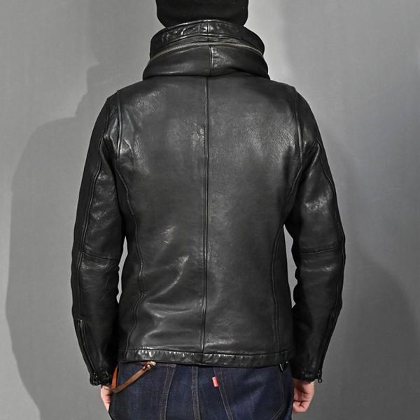 men hooded vintage sheepskin jacket slim zipper real leather short coat street black motorcycle biker outerwear men's & faux
men hooded vintage sheepskin jacket slim zipper real leather short coat street black motorcycle biker outerwear men's & faux