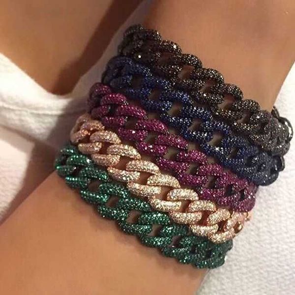 hip hop bling iced out miami cuban chain bracelets micro pave rainbow red green blue cz colorful women men fashion jewelry 210609, Golden;silver
hip hop bling iced out miami cuban chain bracelets micro pave rainbow red green blue cz colorful women men fashion jewelry 210609, Golden;silver