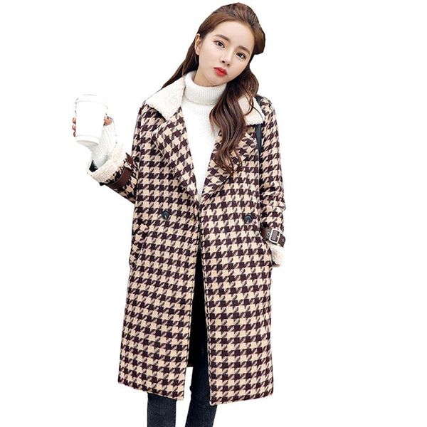 women's wool & blends manteau long femme houndstooth thicker winter coat women fashion plus size woman coats 2021 woolen female jacket, Black
women's wool & blends manteau long femme houndstooth thicker winter coat women fashion plus size woman coats 2021 woolen female jacket, Black