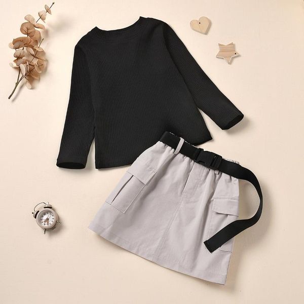 clothing sets 2pcs baby girls autumn outfits solid color long sleeves black casual mini skirt with buckle belt suit for 1-6 years, White
clothing sets 2pcs baby girls autumn outfits solid color long sleeves black casual mini skirt with buckle belt suit for 1-6 years, White
