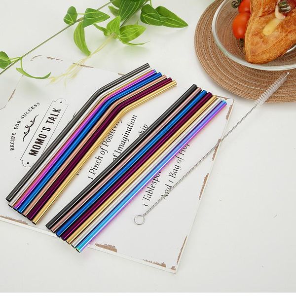 drinking straws 6pcs reusable straw set mixer 304 stainless steel straight / bent sucker drinkware with brush
drinking straws 6pcs reusable straw set mixer 304 stainless steel straight / bent sucker drinkware with brush
