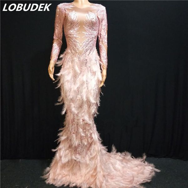 casual dresses pink feather bling rhinestones mermaid dress fashion lady singer host evening performance long model catwalk tail, Black;gray
casual dresses pink feather bling rhinestones mermaid dress fashion lady singer host evening performance long model catwalk tail, Black;gray