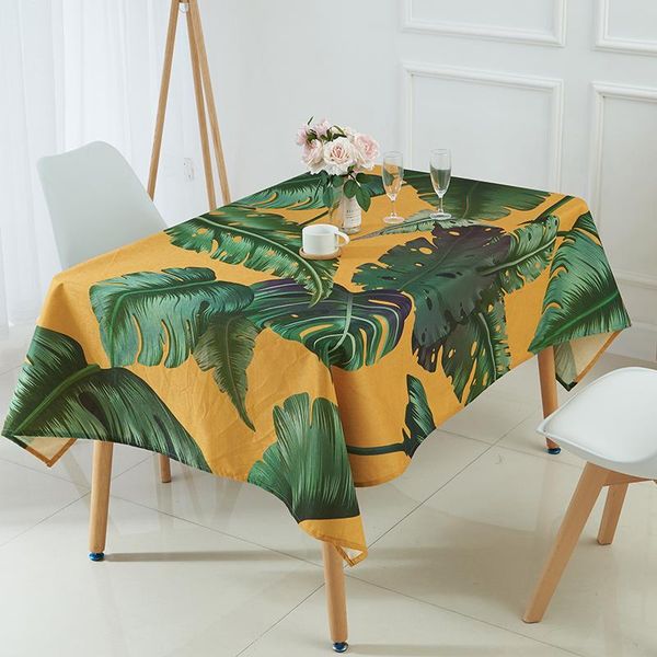 table cloth tablecloth tropical banana leaf waterproof toalha de mesa para casa manteles cover