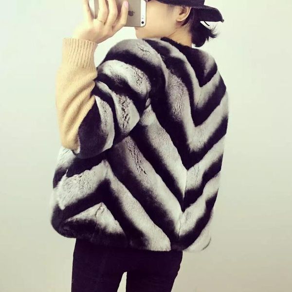 women's fur & faux real coat chinchilla for women genuine rex outerwear natural jackets waistcoat, Black
women's fur & faux real coat chinchilla for women genuine rex outerwear natural jackets waistcoat, Black