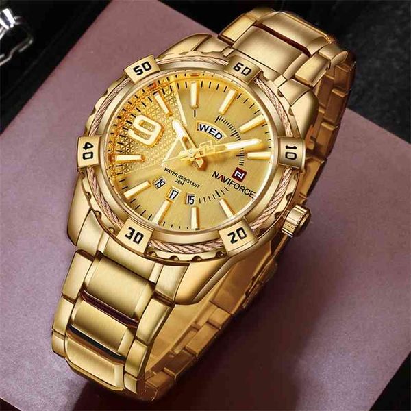 naviforce luxury brand mens sport watch gold full steel quartz watches men date waterproof military clock man relogio masculino 210804, Slivery;brown
naviforce luxury brand mens sport watch gold full steel quartz watches men date waterproof military clock man relogio masculino 210804, Slivery;brown