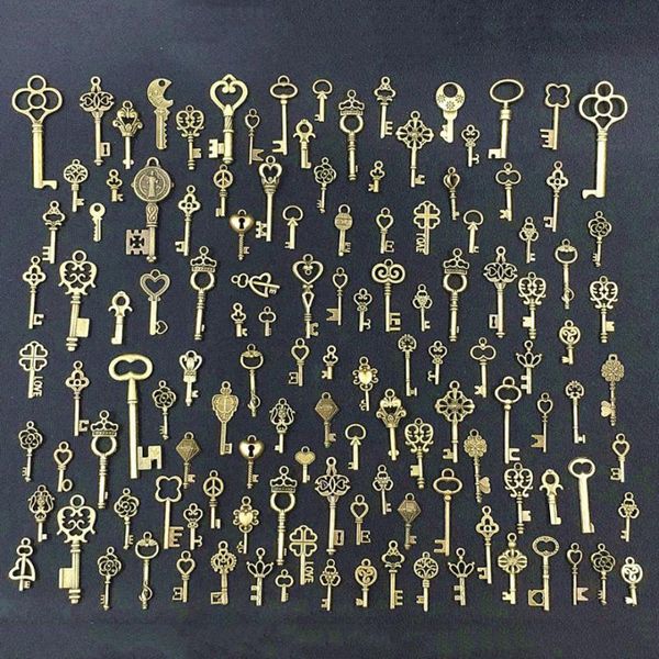 keychains 125pcs/set creative vintage antique bronze skeleton keys fancy heart bow pendant necklace hanging decor old look diy craft retro, Silver
keychains 125pcs/set creative vintage antique bronze skeleton keys fancy heart bow pendant necklace hanging decor old look diy craft retro, Silver