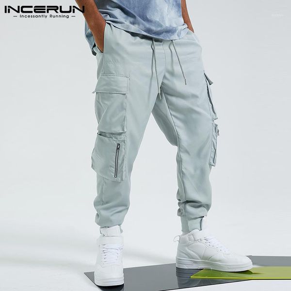 men's pants fashion men casual solid 2021 drawstring multi pockets cargo trousers joggers streetwear leisure pantalon incerun 7, Black
men's pants fashion men casual solid 2021 drawstring multi pockets cargo trousers joggers streetwear leisure pantalon incerun 7, Black