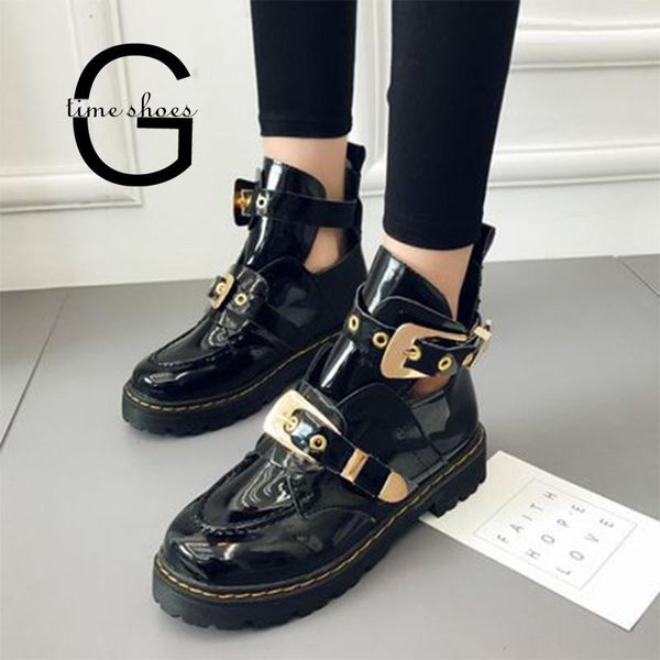 boots gtime woman buckle strap cut out ankle boot for metal open boats british style se088, Black
boots gtime woman buckle strap cut out ankle boot for metal open boats british style se088, Black