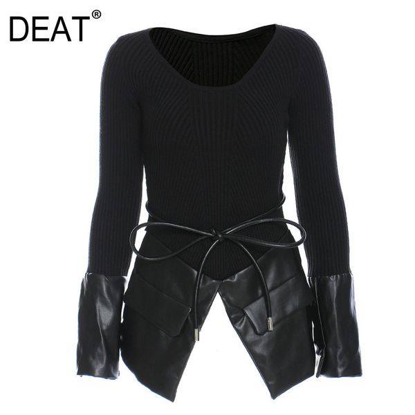 leather patchwork lace up black o-neck knitted mall goth y2ki clothes sweaters for women fashion spring gx255 210421, White;black
leather patchwork lace up black o-neck knitted mall goth y2ki clothes sweaters for women fashion spring gx255 210421, White;black