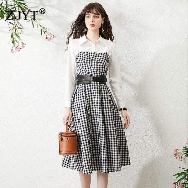 two piece dress spring designers white turtleneck plaid dress celebrity party femme midi casual women 4uo6
two piece dress spring designers white turtleneck plaid dress celebrity party femme midi casual women 4uo6