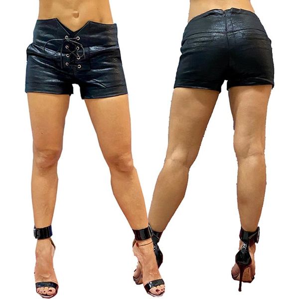 women's shorts pu leathershorts women black femme wetlook pole dance casual lace up short pants for lady, White;black
women's shorts pu leathershorts women black femme wetlook pole dance casual lace up short pants for lady, White;black