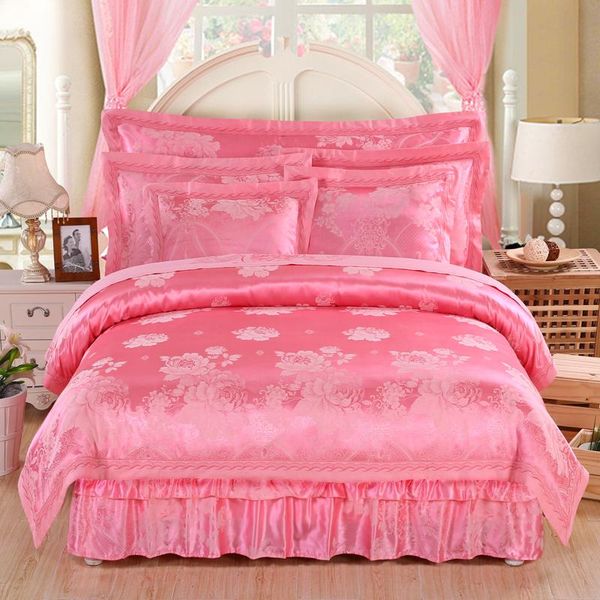 bedding sets 4pcs satin jacquard quilted embroidery luxury king size duvet cover set bed skirt pillowcase bedclothes
bedding sets 4pcs satin jacquard quilted embroidery luxury king size duvet cover set bed skirt pillowcase bedclothes