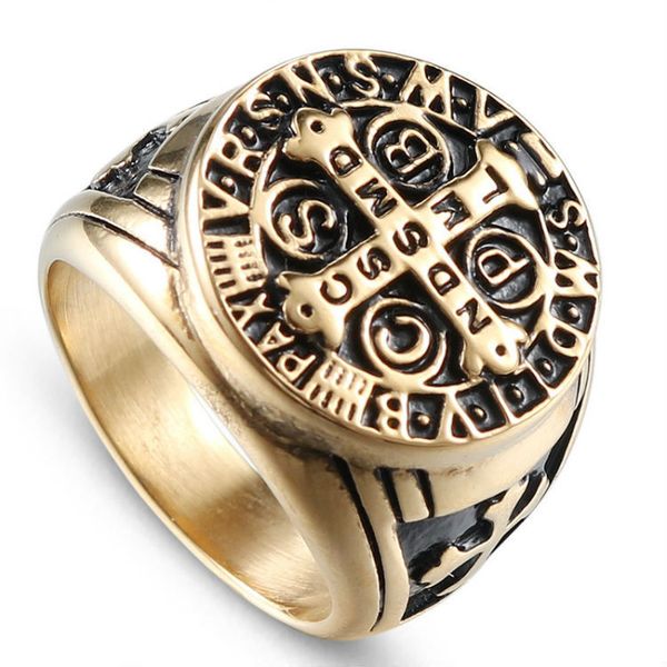 lian sheng's new fashion cross christian jesus gold and silver punk ring, Golden;silver
lian sheng's new fashion cross christian jesus gold and silver punk ring, Golden;silver