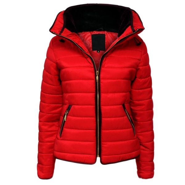 2121down cotton padded jacket new women's short standing collar 2020 thickened warm slim, Black