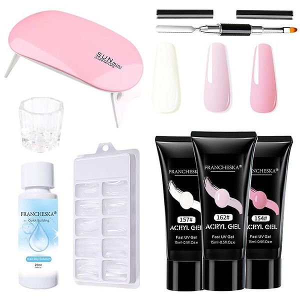 nail art kits extension gel acrylic pink white clear crystal uv lamp 15ml 3pcs ,mini set
nail art kits extension gel acrylic pink white clear crystal uv lamp 15ml 3pcs ,mini set