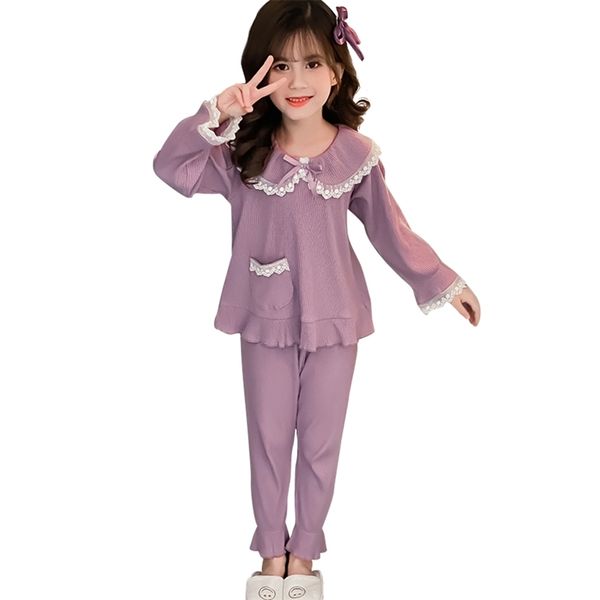 girl pajamas set lace flower kids sets soft cotton t-shirt+trousers s clothing sleepwear pyjamas 210527, Blue;red
girl pajamas set lace flower kids sets soft cotton t-shirt+trousers s clothing sleepwear pyjamas 210527, Blue;red