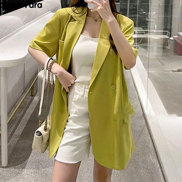 women's suits & blazers sister fara notched ladies solid casual blazer summer long short sleeve suit loose elegant thin jacket coat, White;black
women's suits & blazers sister fara notched ladies solid casual blazer summer long short sleeve suit loose elegant thin jacket coat, White;black