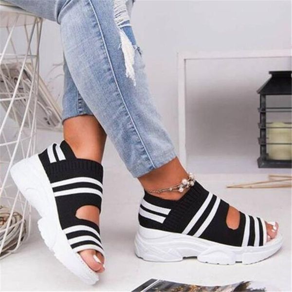 sandals female fish mouth summer sports flat thick-soled flying ins large size, Black
sandals female fish mouth summer sports flat thick-soled flying ins large size, Black