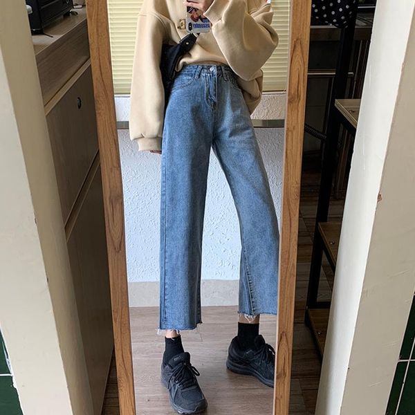 women's jeans cropped spring and autumn loose high waist drooping slimming wide-leg pants 2021 fashion straight-leg, Blue
women's jeans cropped spring and autumn loose high waist drooping slimming wide-leg pants 2021 fashion straight-leg, Blue