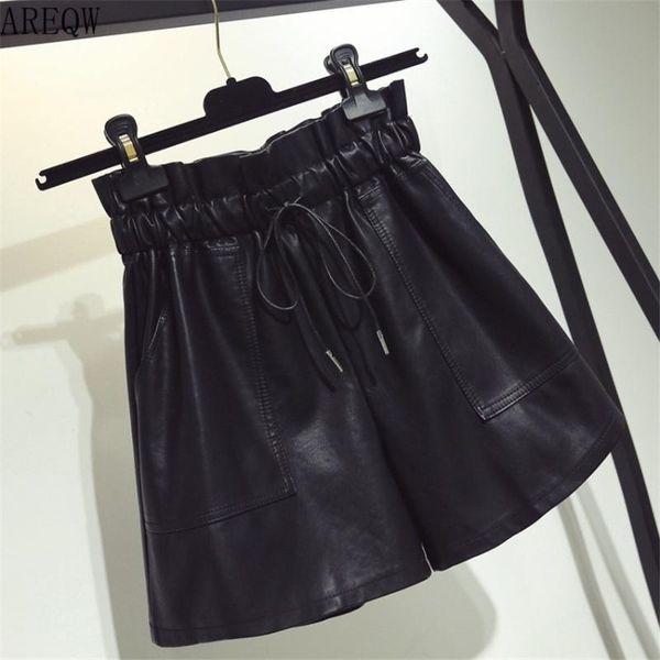 women's shorts 2021 autumn winter for women pu high waist faux leather female slim wide loose brief w673, White;black
women's shorts 2021 autumn winter for women pu high waist faux leather female slim wide loose brief w673, White;black