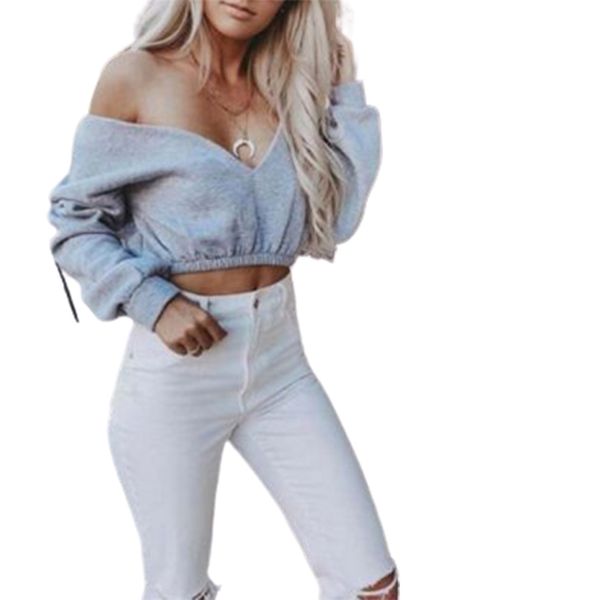 women t-shirt fleece street style short solid color full length regular sleeve big open v-neck slim fitting crop 210522, White
women t-shirt fleece street style short solid color full length regular sleeve big open v-neck slim fitting crop 210522, White