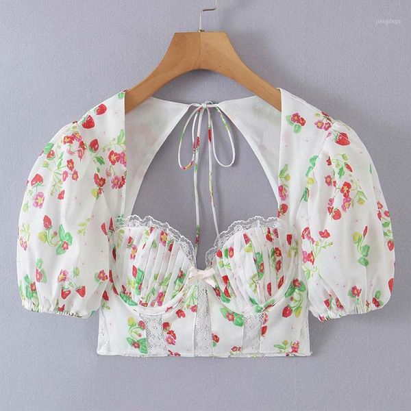 women's blouses & shirts yenkye 2021 women sweet lace patchwork floral print crop female backless puff sleeve fashion summer b, White
women's blouses & shirts yenkye 2021 women sweet lace patchwork floral print crop female backless puff sleeve fashion summer b, White