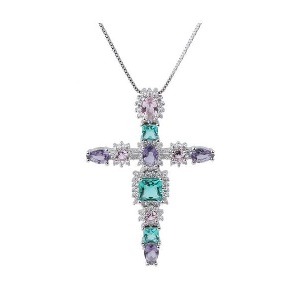 pendant necklaces vintage bling jewelry pave zircon contrast box chain cross necklace for women 33*48mm, Silver
pendant necklaces vintage bling jewelry pave zircon contrast box chain cross necklace for women 33*48mm, Silver