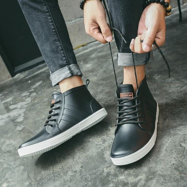 boots autumn low help water shoes lace short cylinder men rain non-slip wear resistant outdoor fishing rubber work, Black
boots autumn low help water shoes lace short cylinder men rain non-slip wear resistant outdoor fishing rubber work, Black