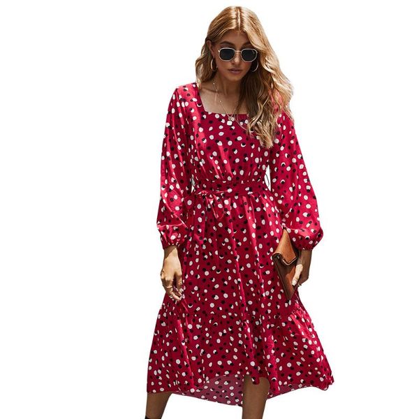 casual dresses donsignet fashion women's dress square neck hedging polka dot printing belt high waist big swing, Black;gray
casual dresses donsignet fashion women's dress square neck hedging polka dot printing belt high waist big swing, Black;gray
