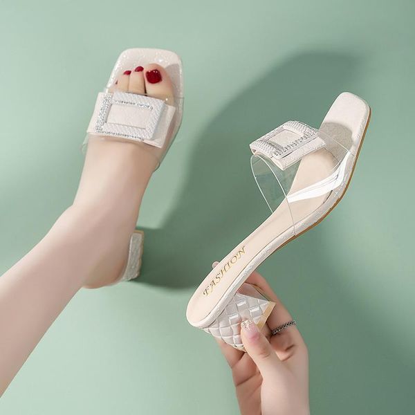 slippers transparent pvc casual shoes woman bling crystal women square mid heels open toe clear, Black
slippers transparent pvc casual shoes woman bling crystal women square mid heels open toe clear, Black