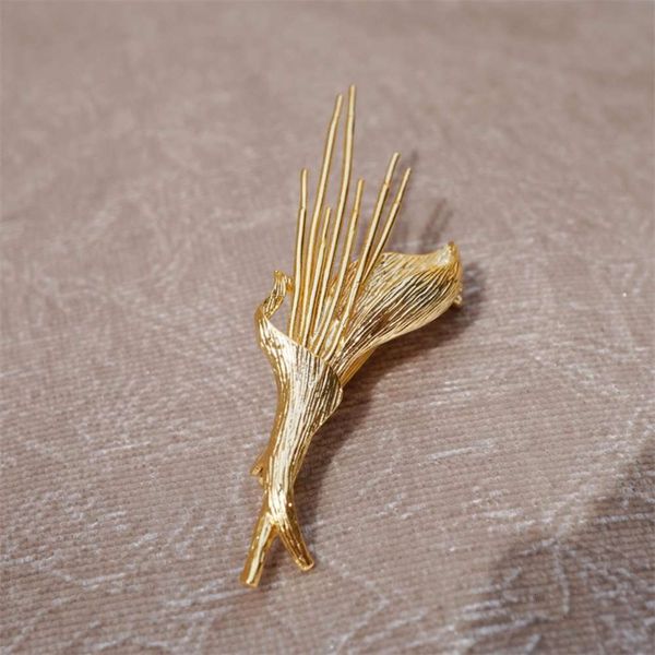 brass plated gold japanese and korean texture popular french design brooch suit sweater accessories, Gray
brass plated gold japanese and korean texture popular french design brooch suit sweater accessories, Gray