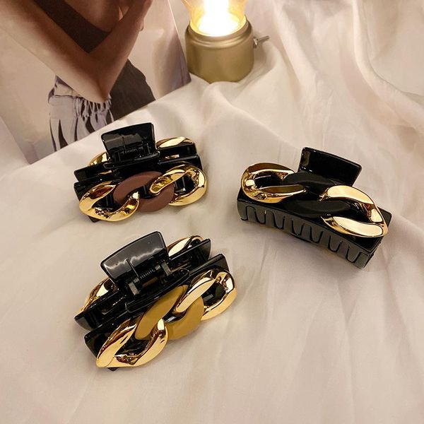 metal chain hair clips women french clip large korean elegant temperament hairpin alloy accessories, Slivery;white
metal chain hair clips women french clip large korean elegant temperament hairpin alloy accessories, Slivery;white