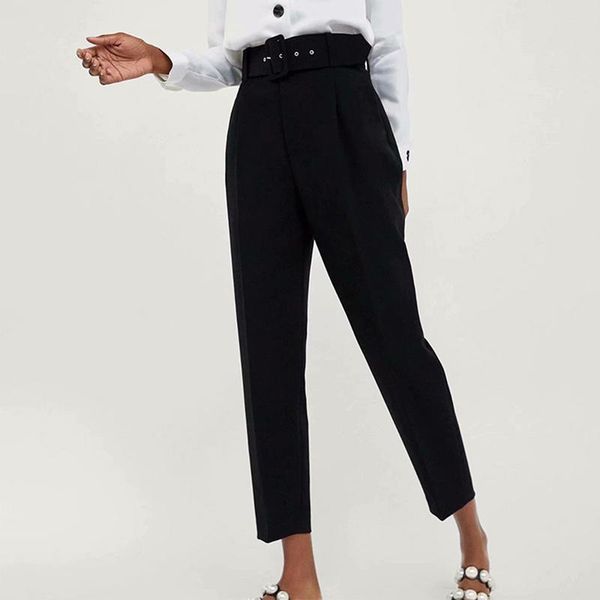 women's pants & capris female 2021 summer fashion pink harem high waist with belt classic pockets office lady ankle-length trousers, Black;white
women's pants & capris female 2021 summer fashion pink harem high waist with belt classic pockets office lady ankle-length trousers, Black;white