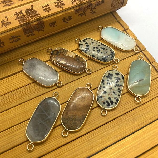 charms natural stone pendant oval multicolor metal edging double-hole brindle is suitable for creating exquisite necklace gifts, Bronze;silver
charms natural stone pendant oval multicolor metal edging double-hole brindle is suitable for creating exquisite necklace gifts, Bronze;silver