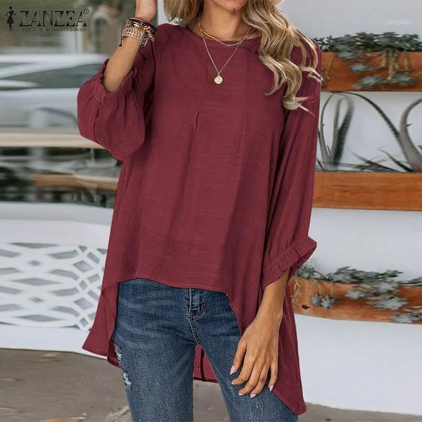 women's blouses & shirts women's asymmetrical blusas 3/4 sleeve o neck loose blouse autumn casual ruffle shirt vintage pleated che, White
women's blouses & shirts women's asymmetrical blusas 3/4 sleeve o neck loose blouse autumn casual ruffle shirt vintage pleated che, White