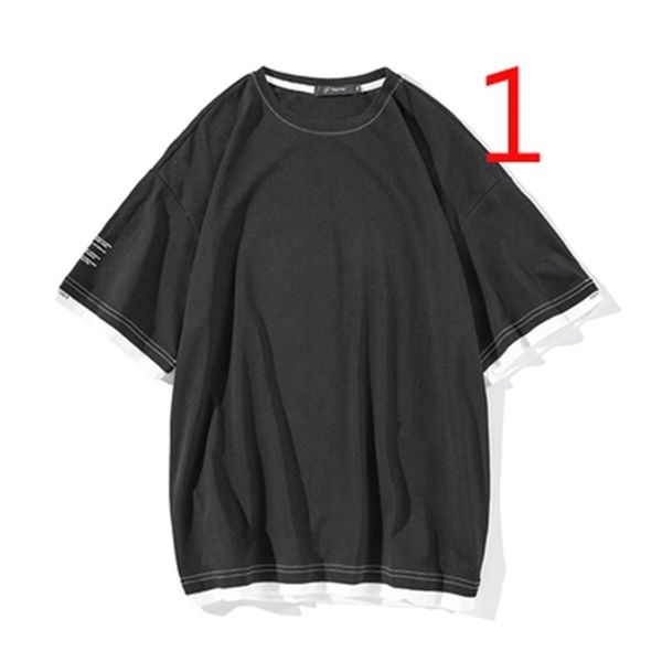 short-sleeved cotton t-shirt summer men's slim collar tide brand dx 210420, White;black
short-sleeved cotton t-shirt summer men's slim collar tide brand dx 210420, White;black