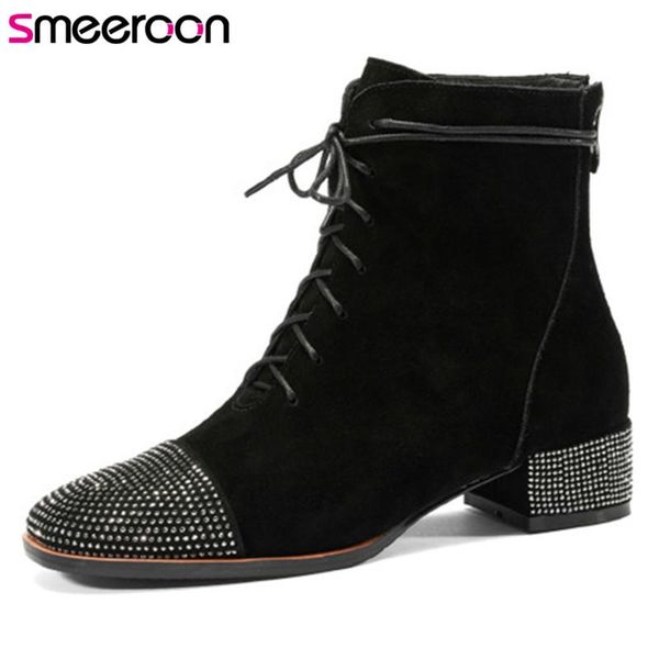 boots smeeroon 2021 est suede leather ankle women round toe crystal lace up zip casual party shoes woman black
boots smeeroon 2021 est suede leather ankle women round toe crystal lace up zip casual party shoes woman black