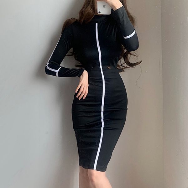 small high-necked long-sleeved high-waisted dress female black and white contrast color slim bag hip midi dress kardashianswimwear bathing s, Black;gray
small high-necked long-sleeved high-waisted dress female black and white contrast color slim bag hip midi dress kardashianswimwear bathing s, Black;gray