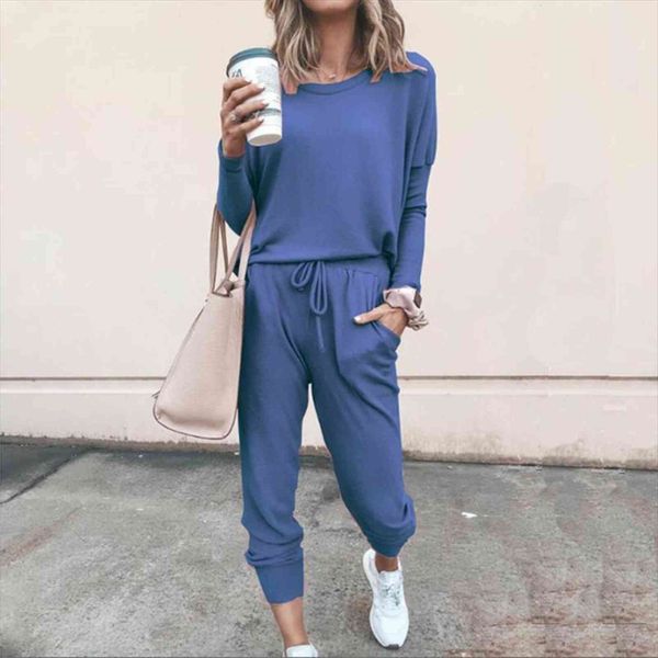 two piece set womens tracksuits o neck pullover shirt and elastic waist long pants casual tracksuit solid clothes for female, Gray
two piece set womens tracksuits o neck pullover shirt and elastic waist long pants casual tracksuit solid clothes for female, Gray