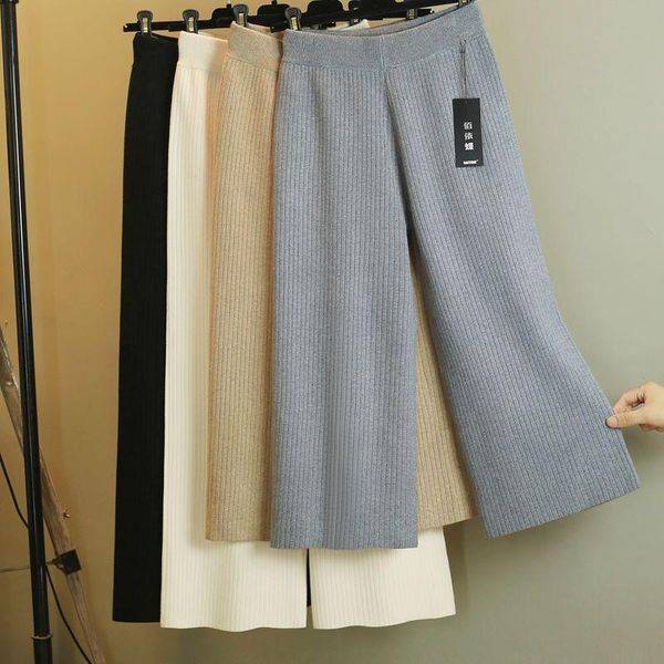 women's pants & capris knitted wide-leg autumn and winter loose high waist thickened draping cropped trousers ankle-length, Black;white
women's pants & capris knitted wide-leg autumn and winter loose high waist thickened draping cropped trousers ankle-length, Black;white