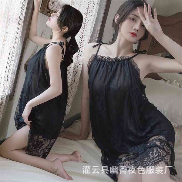 lin linting lingerie temptation lace suspender pajama suit nightdress home clothes, Black;white
lin linting lingerie temptation lace suspender pajama suit nightdress home clothes, Black;white