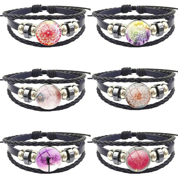 charm bracelets for women fashion jewelry brand with glass caochon black leather bracelet bangle dandelion pendant, Golden;silver
charm bracelets for women fashion jewelry brand with glass caochon black leather bracelet bangle dandelion pendant, Golden;silver