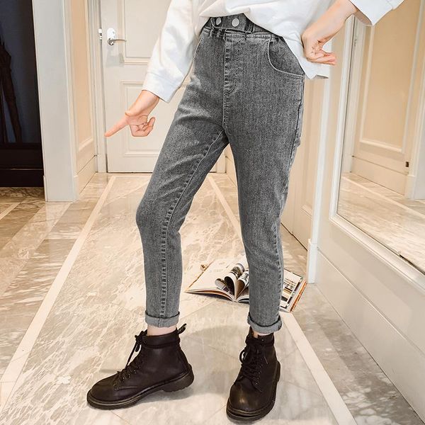 jeans fashion children clothing girls pants skinny stretch denim trousers slim leggings kids teenage 8 10 11 12 yrs, Blue